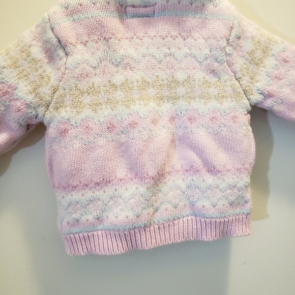 Baby Gap Pastel Fair Isle Button Up Sweater Pink - Picture 11 of 16